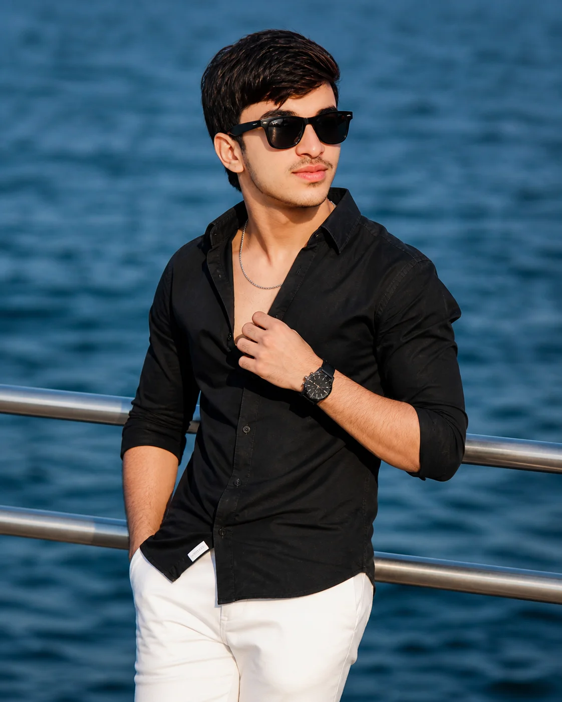 Oceanfront Luxury Black & White Aesthetic Male Portrait preview