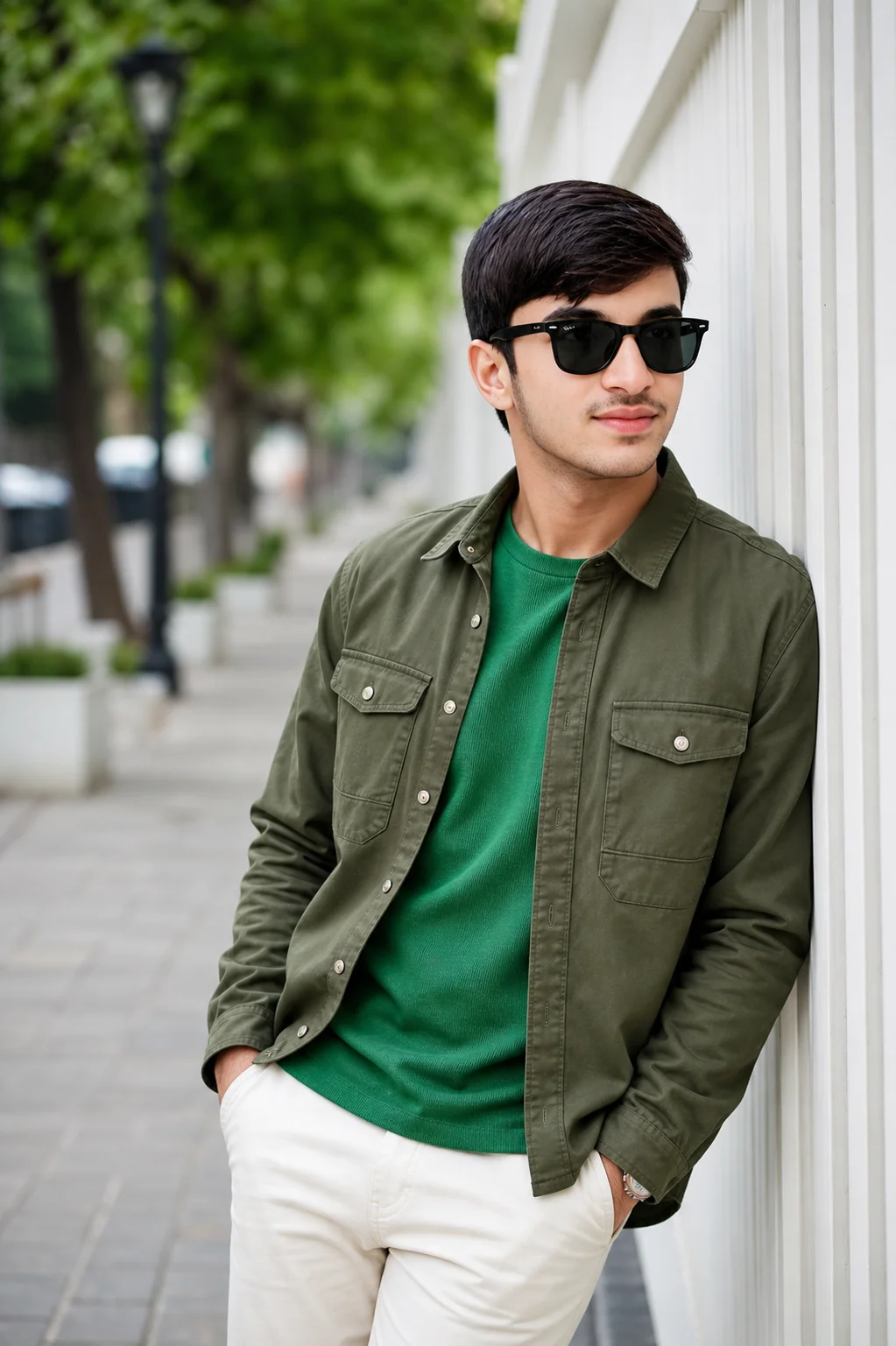 Olive & Green Street Style South Asian Male Portrait preview